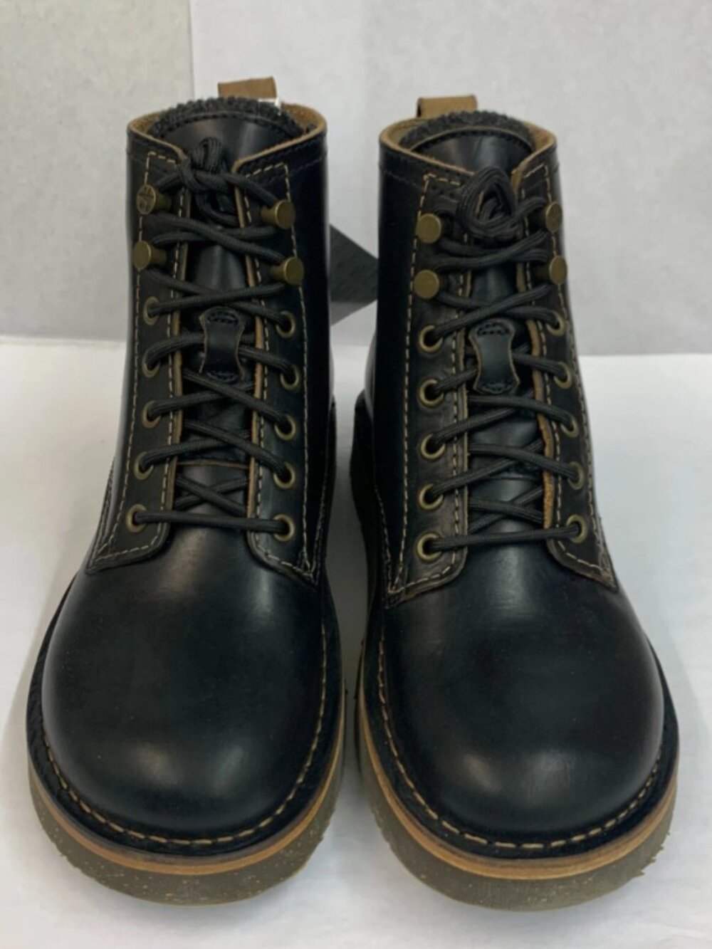 Birkenstock Birmingham Lace Mid Black Natural Leather Narrow Width Boots